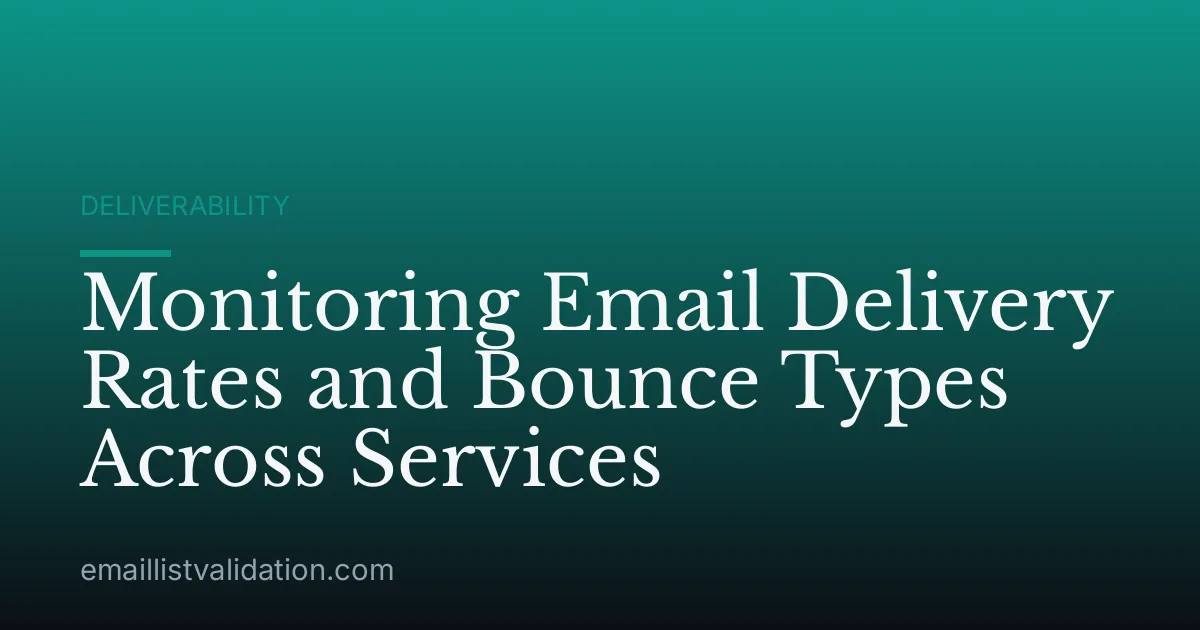 Monitoring Email Delivery Rates and Bounce Types Across Services