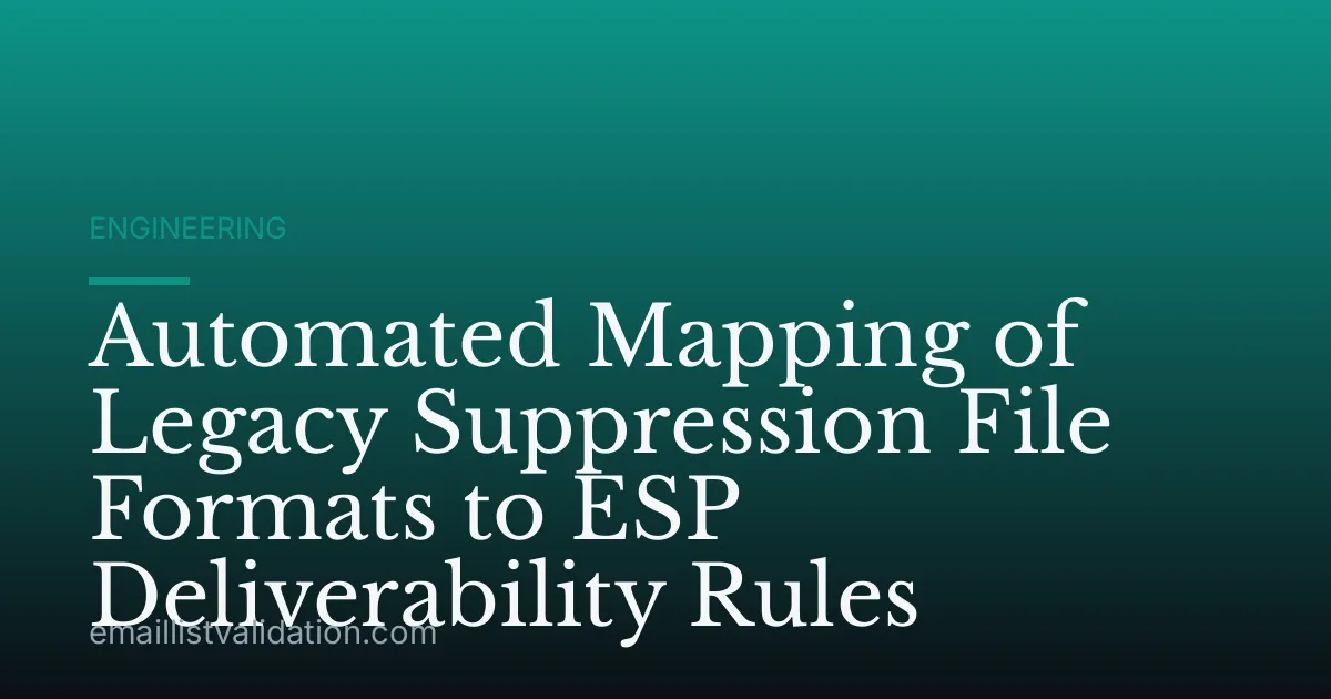 Automated Mapping of Legacy Suppression File Formats to ESP Deliverability Rules