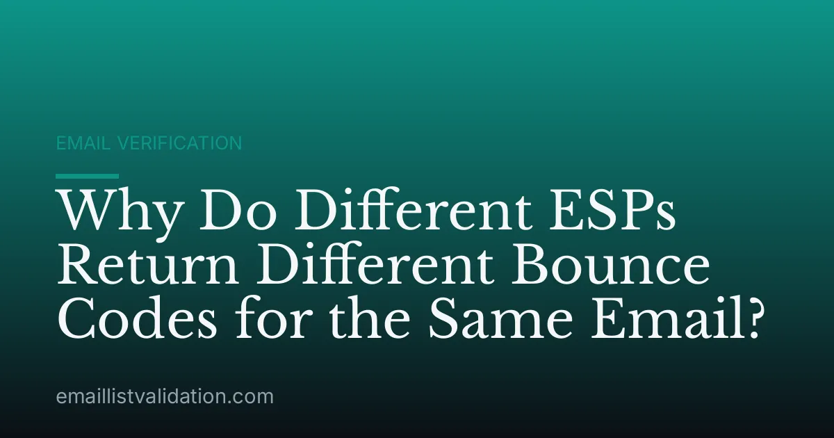 Why Do Different ESPs Return Different Bounce Codes for the Same Email?