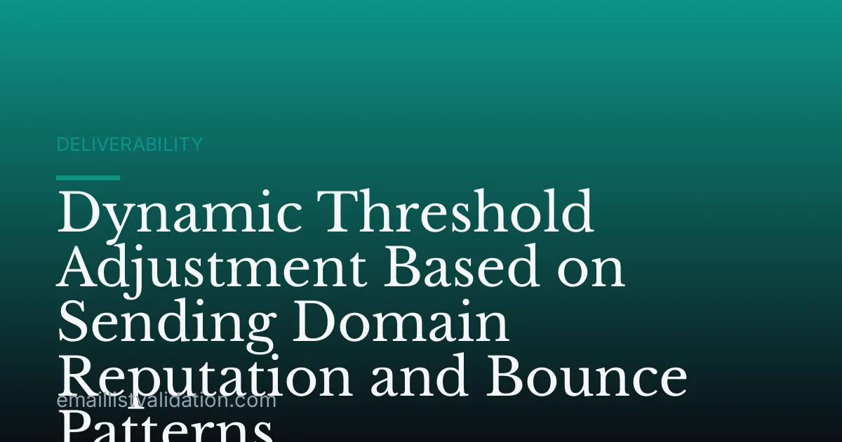 Dynamic Threshold Adjustment Based on Sending Domain Reputation and Bounce Patterns