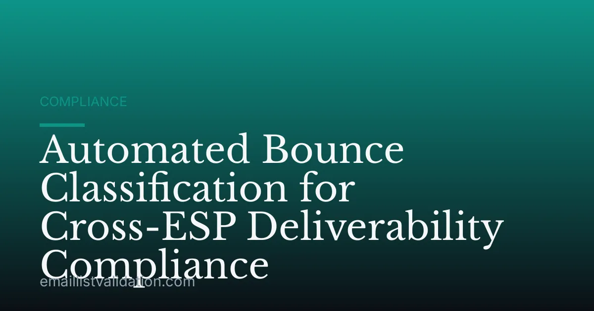Automated Bounce Classification for Cross-ESP Deliverability Compliance