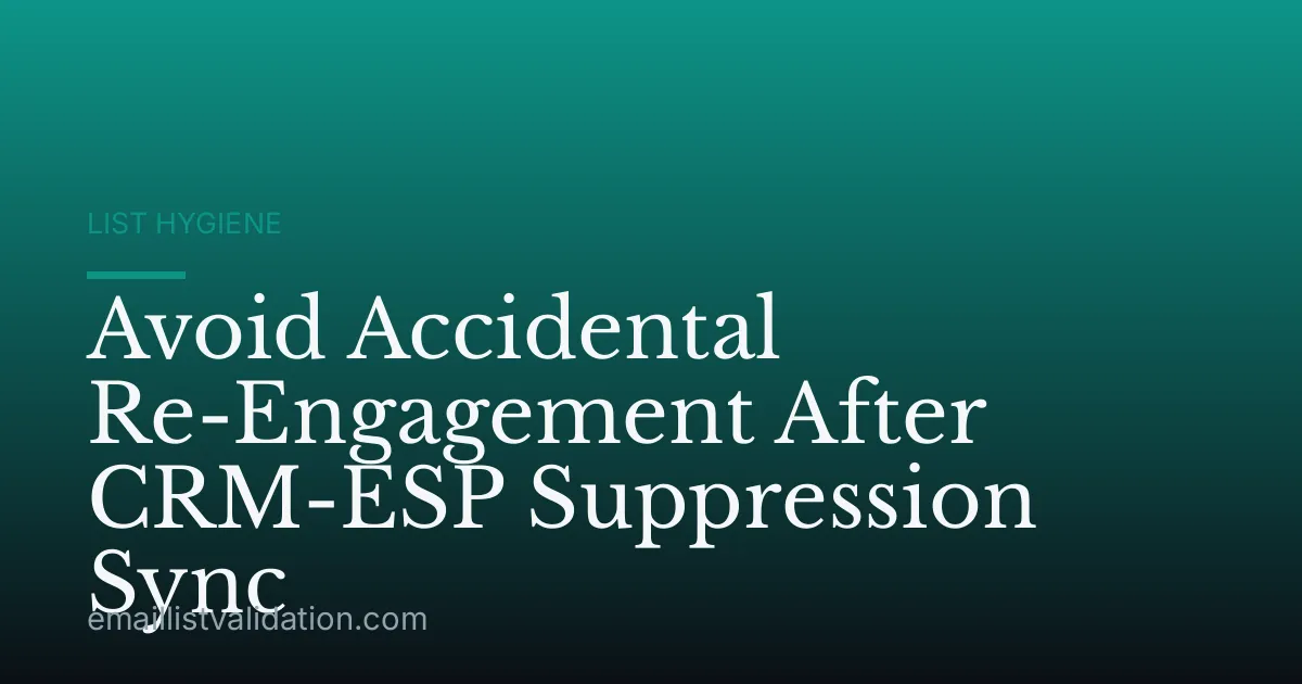 Avoid Accidental Re-Engagement After CRM-ESP Suppression Sync