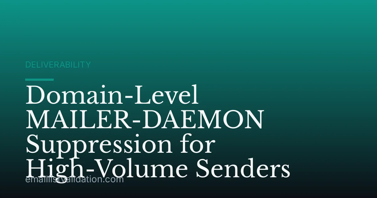 Domain-Level MAILER-DAEMON Suppression for High-Volume Senders