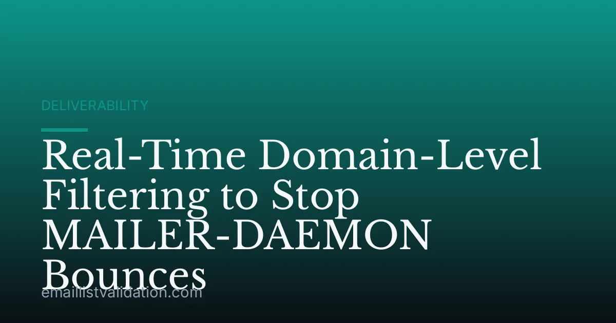 Real-Time Domain-Level Filtering to Stop MAILER-DAEMON Bounces