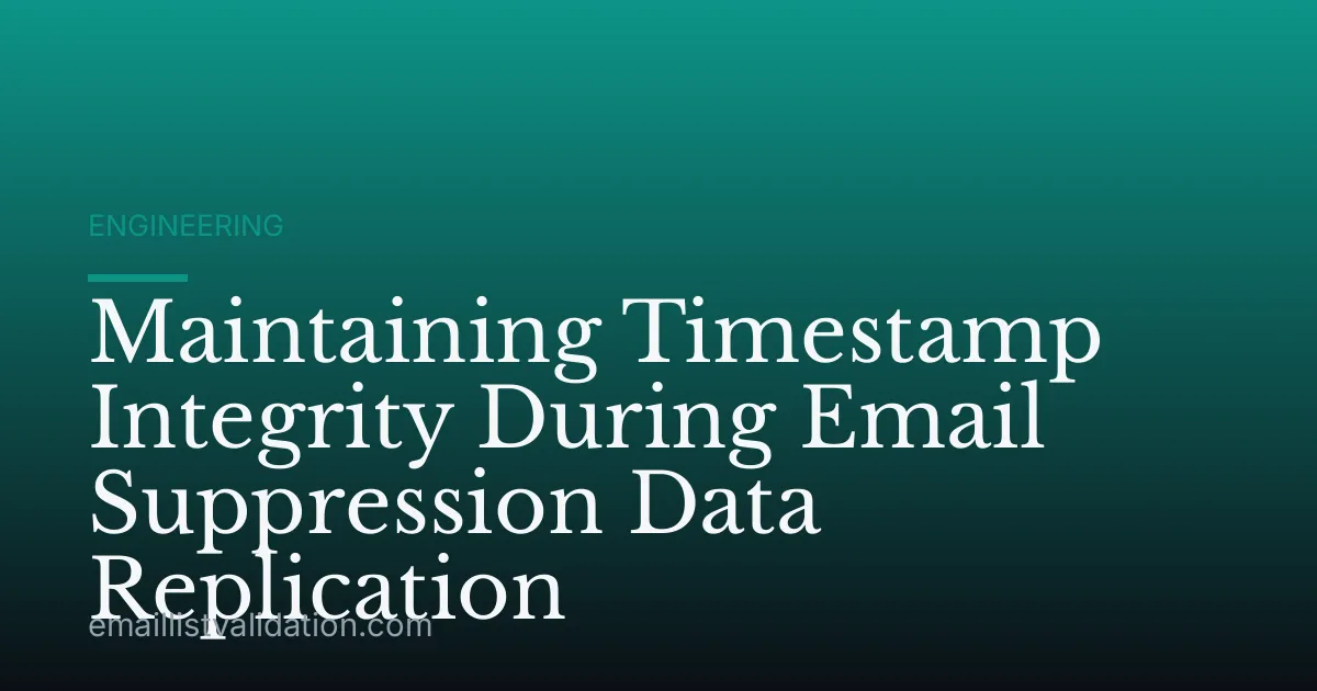 Maintaining Timestamp Integrity During Email Suppression Data Replication