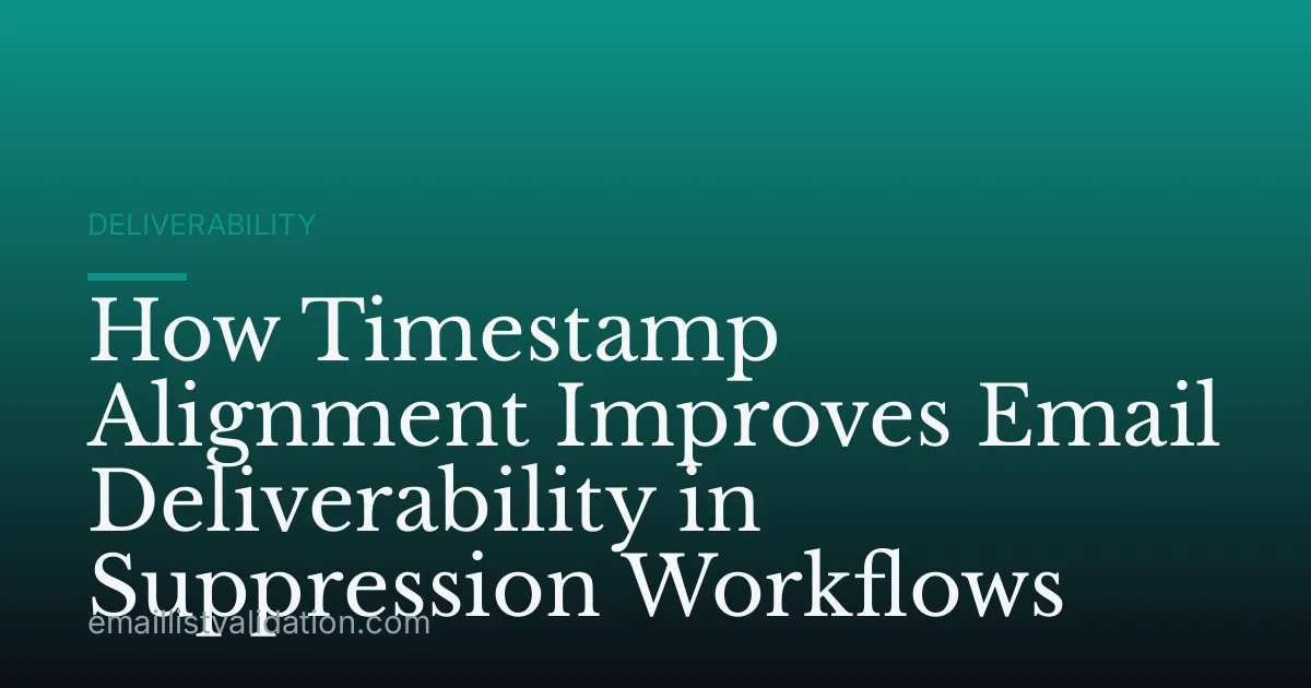 How Timestamp Alignment Improves Email Deliverability in Suppression Workflows