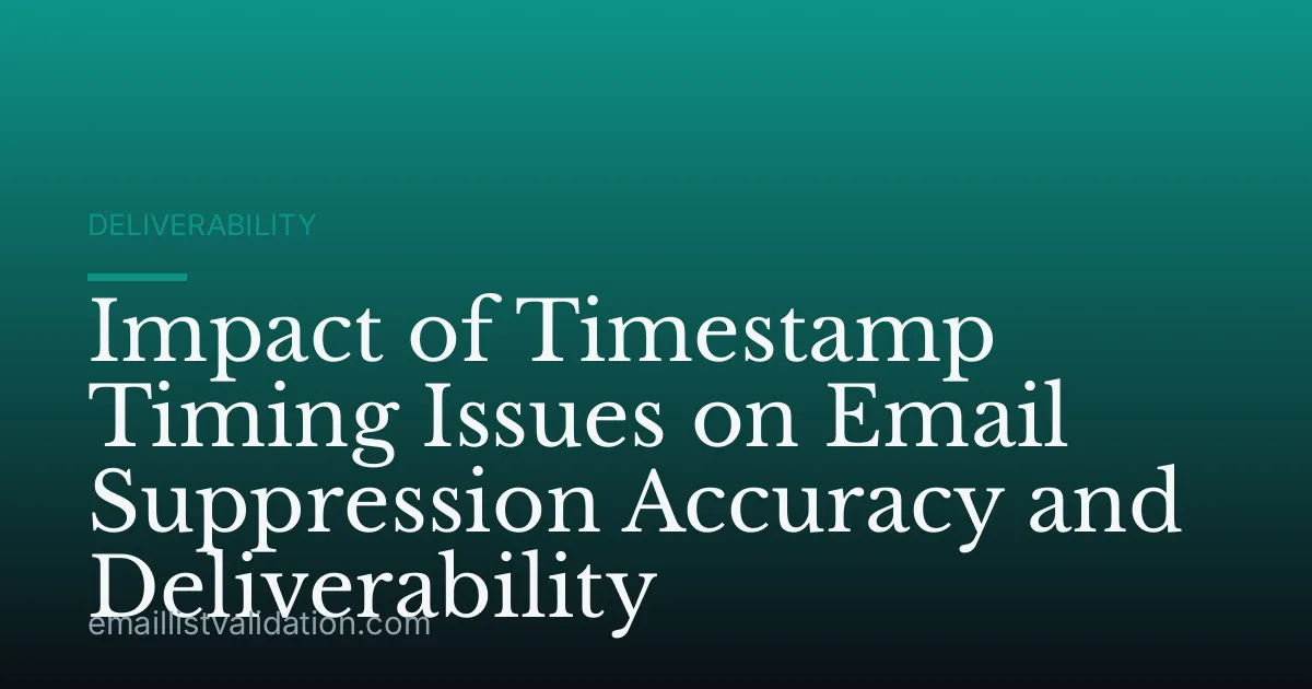 Impact of Timestamp Timing Issues on Email Suppression Accuracy and Deliverability