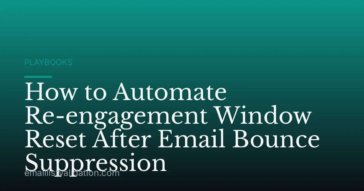 How to Automate Re-engagement Window Reset After Email Bounce Suppression