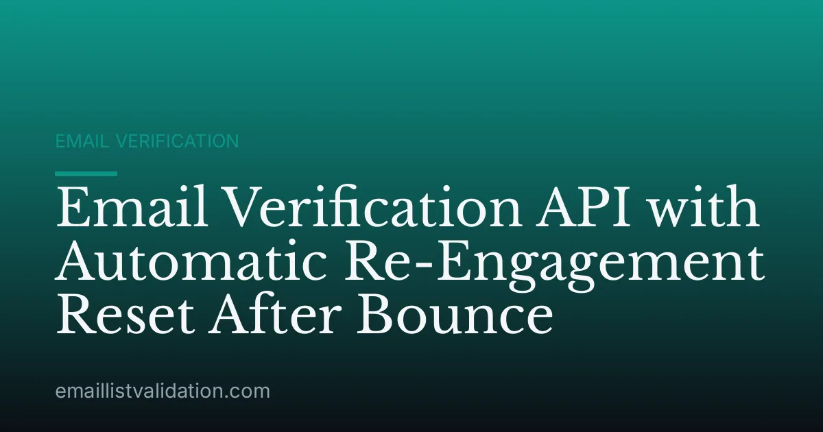 Email Verification API with Automatic Re-Engagement Reset After Bounce