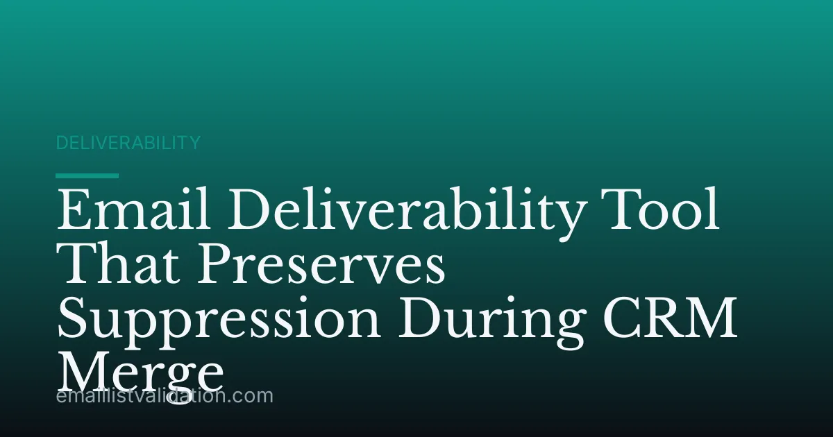 Email Deliverability Tool That Preserves Suppression During CRM Merge
