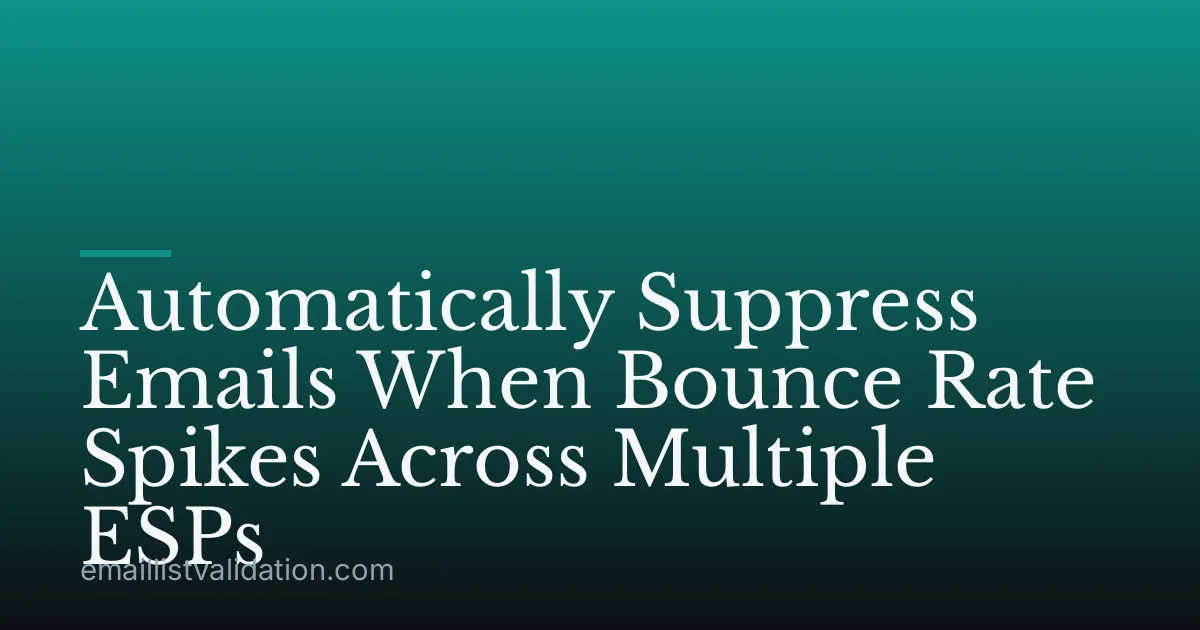 Automatically Suppress Emails When Bounce Rate Spikes Across Multiple ESPs