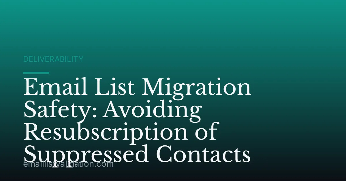 Email List Migration Safety: Avoiding Resubscription of Suppressed Contacts