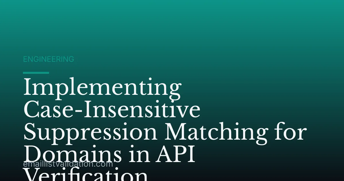 Implementing Case-Insensitive Suppression Matching for Domains in API Verification