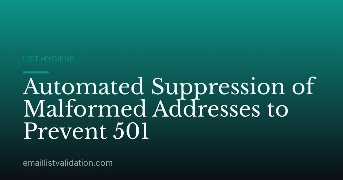 Automated Suppression of Malformed Addresses to Prevent 501
