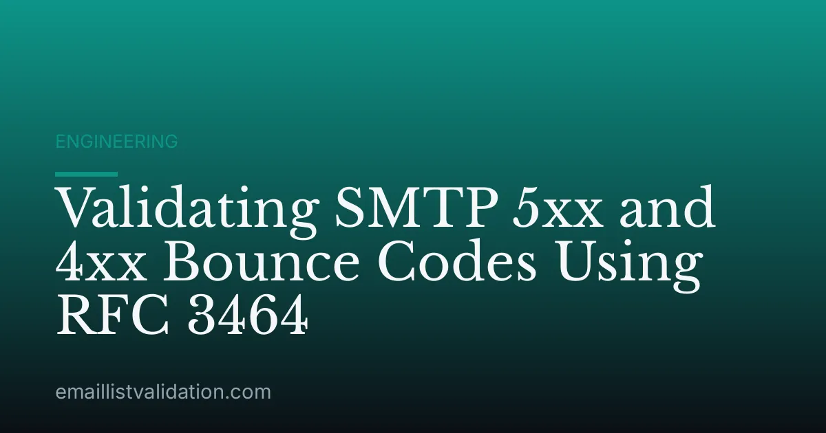 Validating SMTP 5xx and 4xx Bounce Codes Using RFC 3464