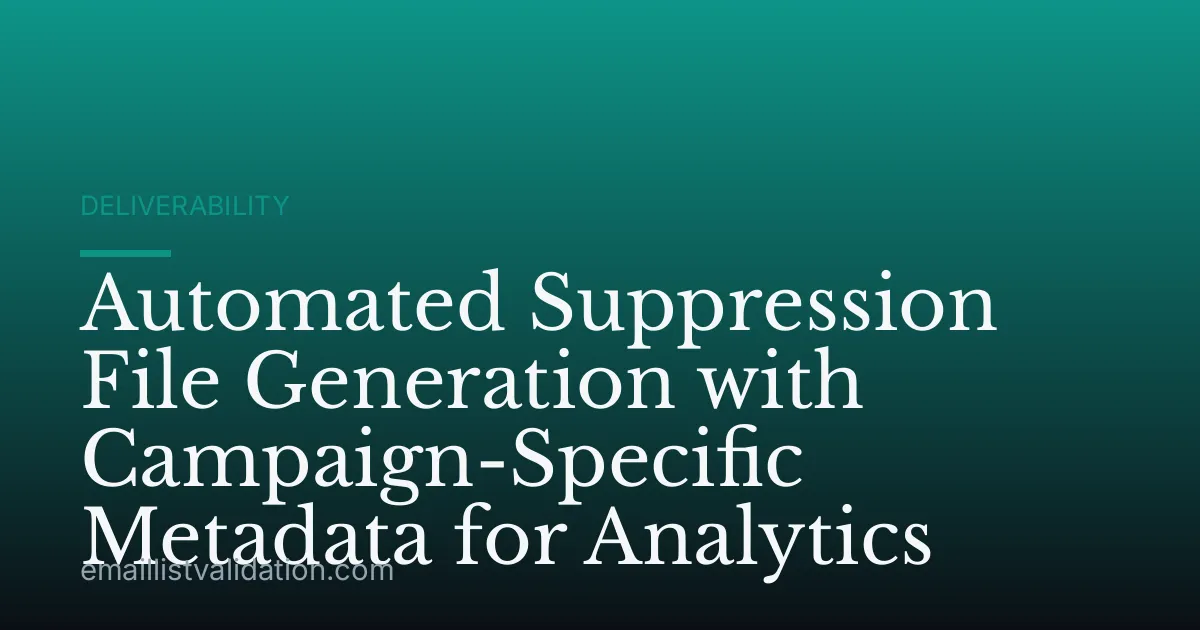 Automated Suppression File Generation with Campaign-Specific Metadata for Analytics
