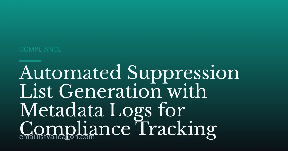 Automated Suppression List Generation with Metadata Logs for Compliance Tracking