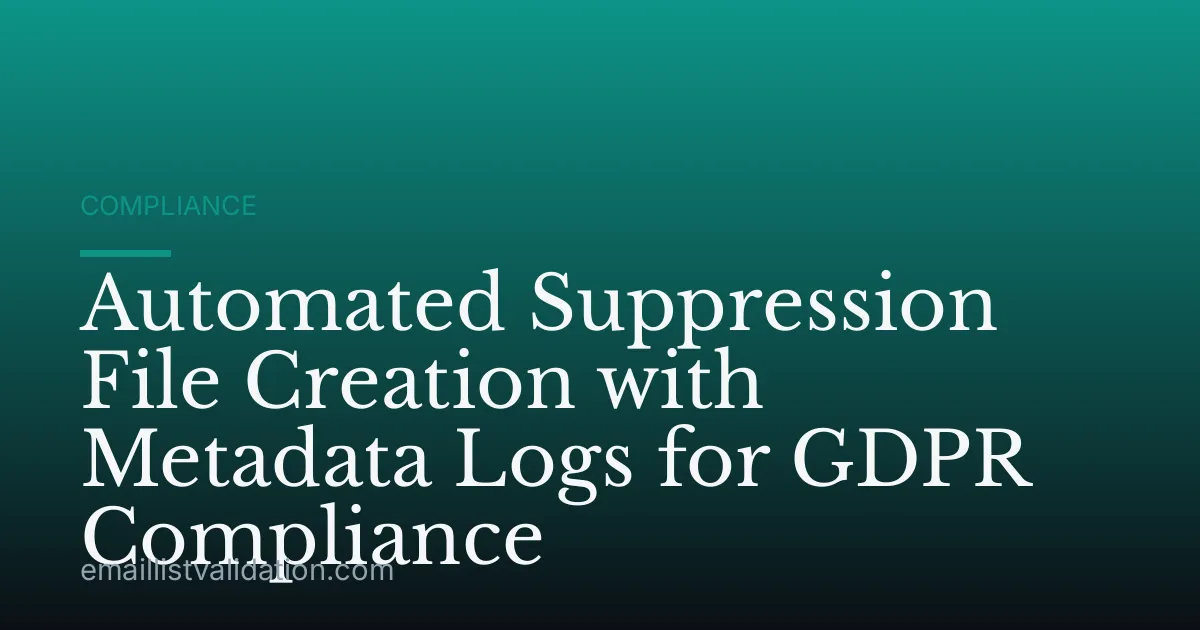 Automated Suppression File Creation with Metadata Logs for GDPR Compliance