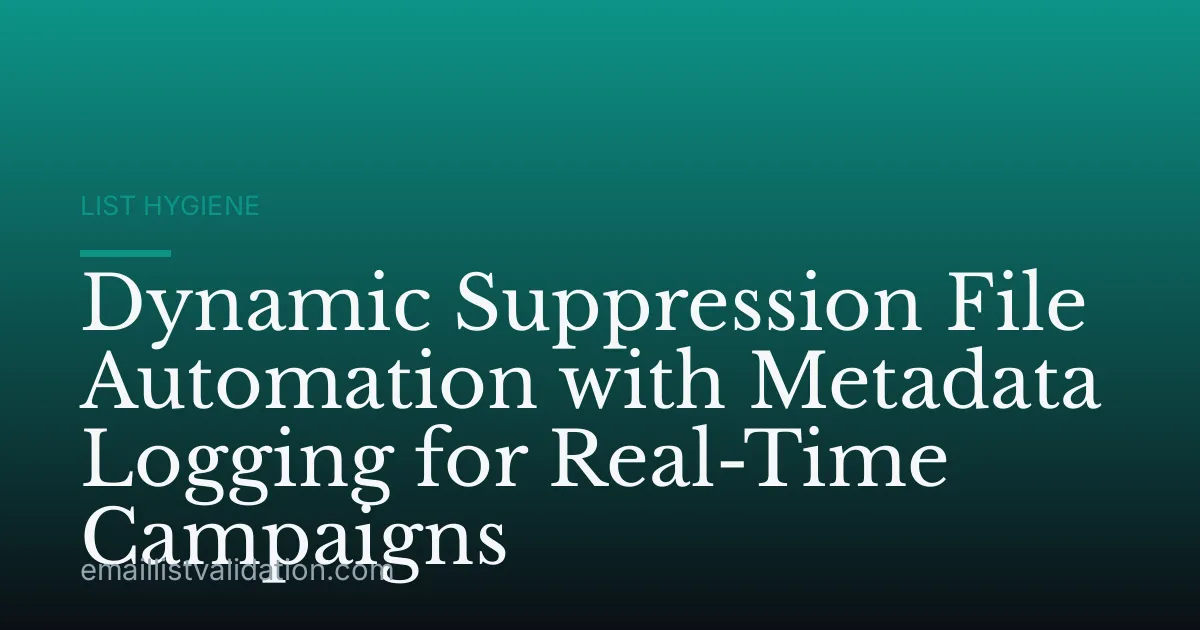 Dynamic Suppression File Automation with Metadata Logging for Real-Time Campaigns