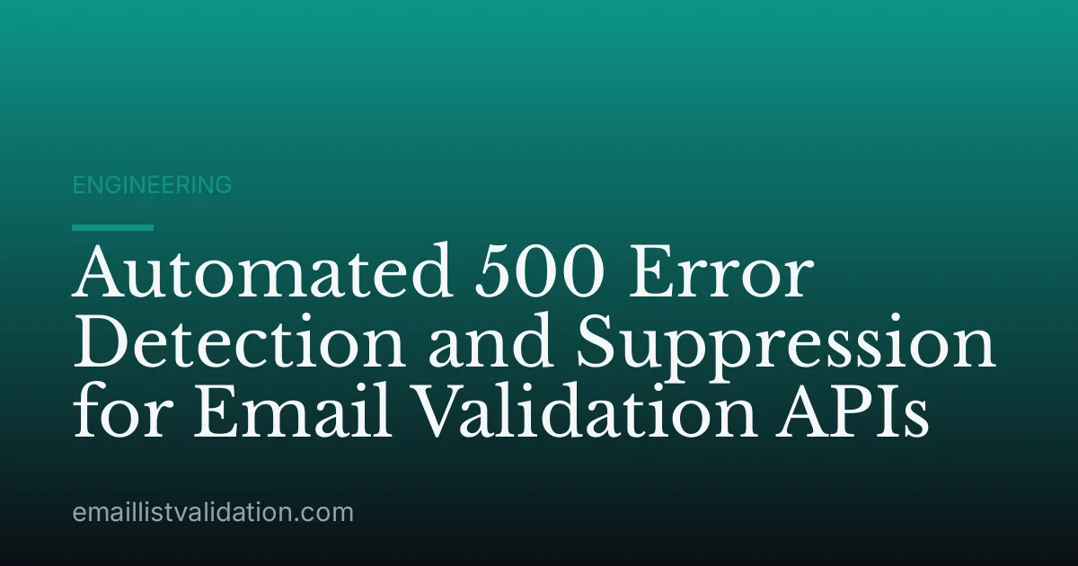 Automated 500 Error Detection and Suppression for Email Validation APIs