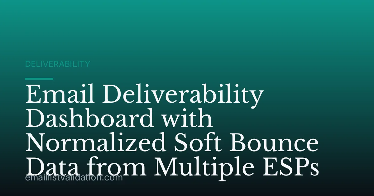 Email Deliverability Dashboard with Normalized Soft Bounce Data from Multiple ESPs