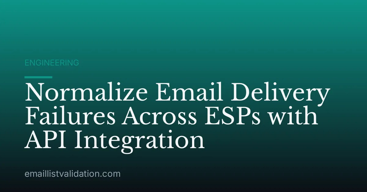 Normalize Email Delivery Failures Across ESPs with API Integration