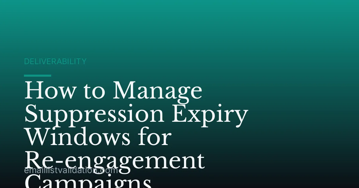 How to Manage Suppression Expiry Windows for Re-engagement Campaigns