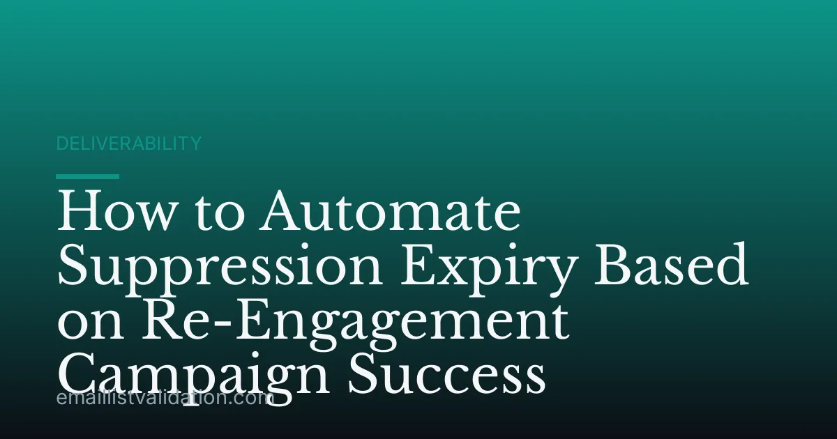 How to Automate Suppression Expiry Based on Re-Engagement Campaign Success
