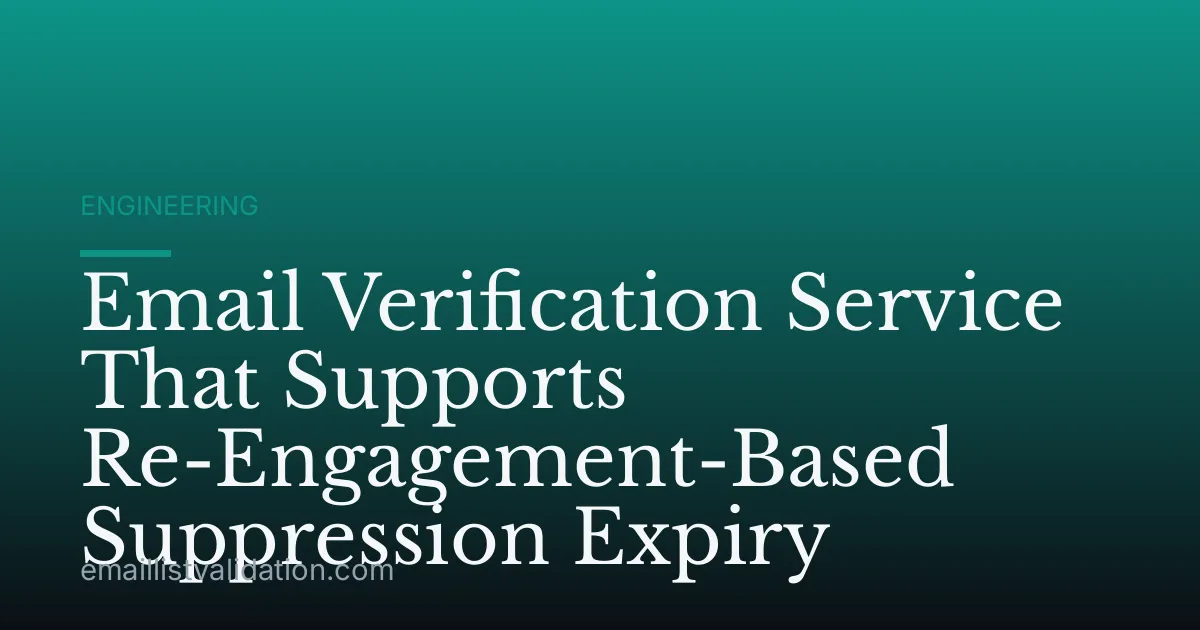 Email Verification Service That Supports Re-Engagement-Based Suppression Expiry