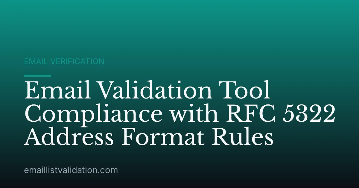Email Validation Tool Compliance with RFC 5322 Address Format Rules