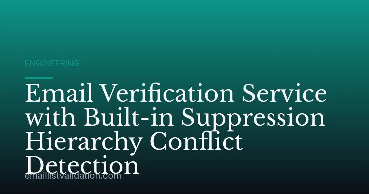 Email Verification Service with Built-in Suppression Hierarchy Conflict Detection