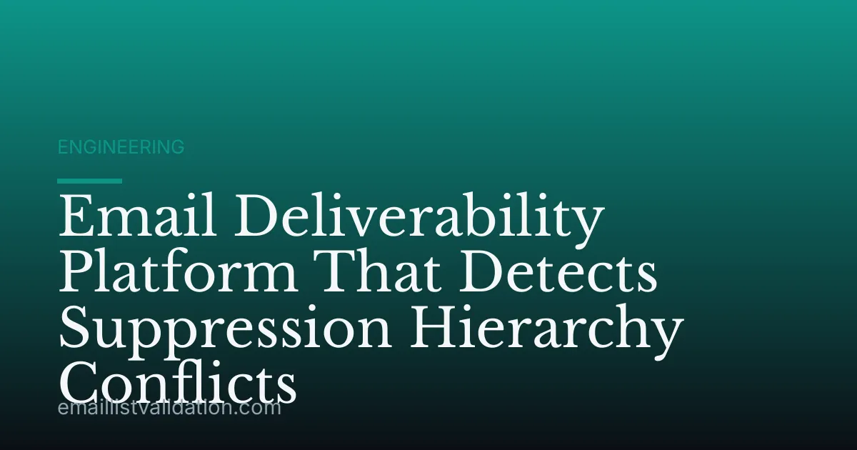 Email Deliverability Platform That Detects Suppression Hierarchy Conflicts
