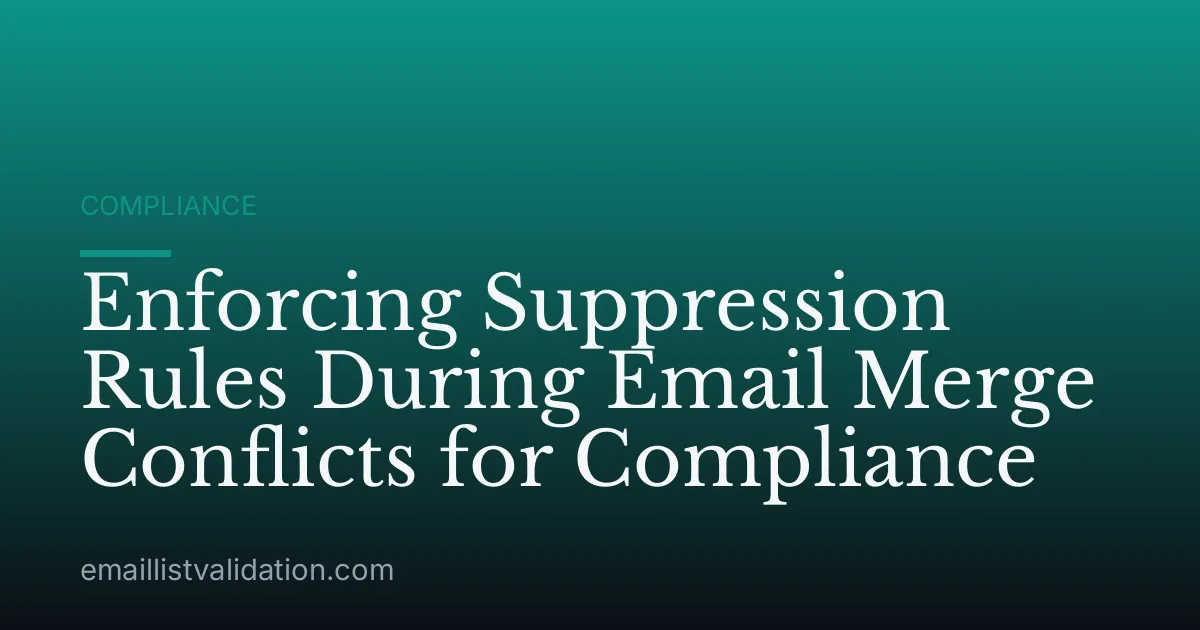 Enforcing Suppression Rules During Email Merge Conflicts for Compliance