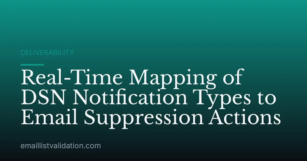 Real-Time Mapping of DSN Notification Types to Email Suppression Actions