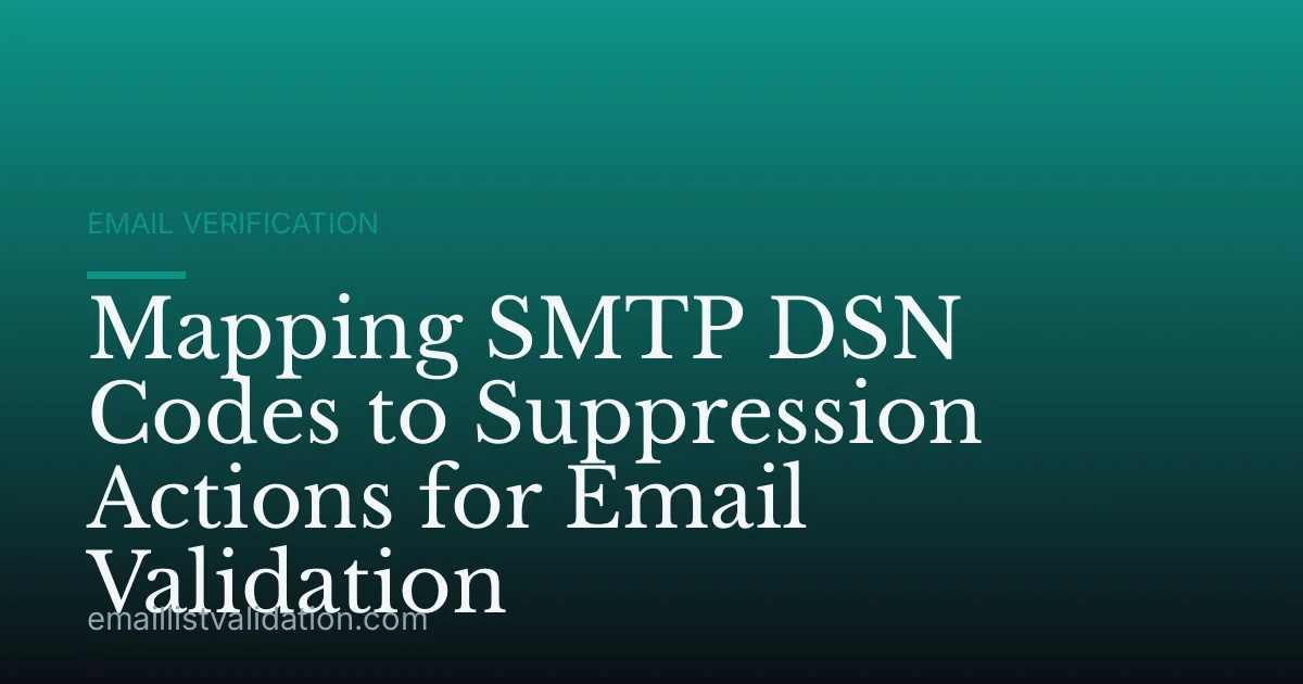 Mapping SMTP DSN Codes to Suppression Actions for Email Validation