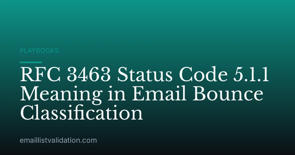 RFC 3463 Status Code 5.1.1 Meaning in Email Bounce Classification