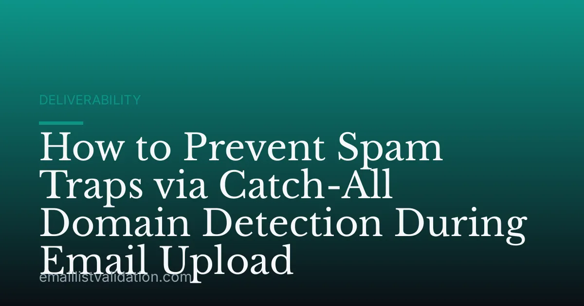 How to Prevent Spam Traps via Catch-All Domain Detection During Email Upload