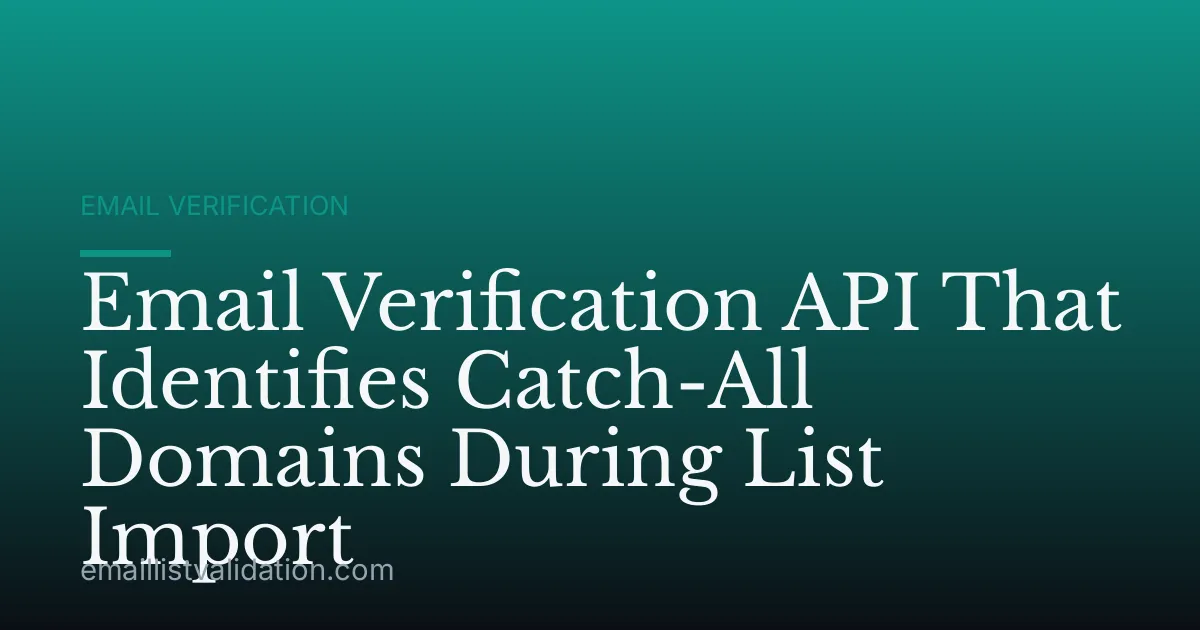 Email Verification API That Identifies Catch-All Domains During List Import