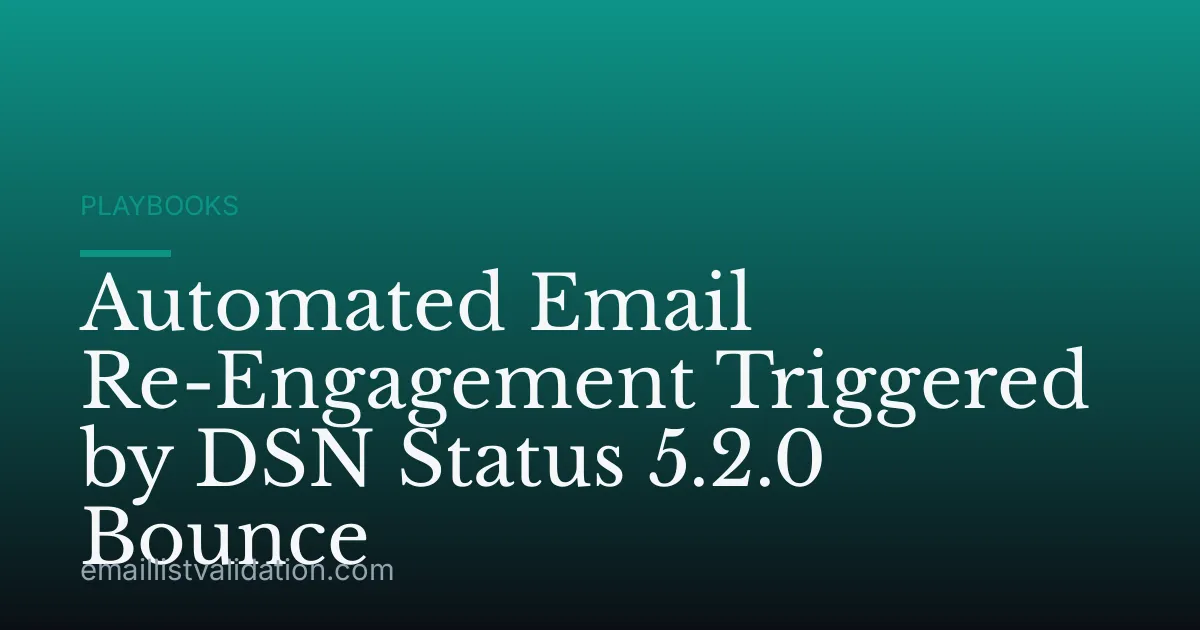 Automated Email Re-Engagement Triggered by DSN Status 5.2.0 Bounce