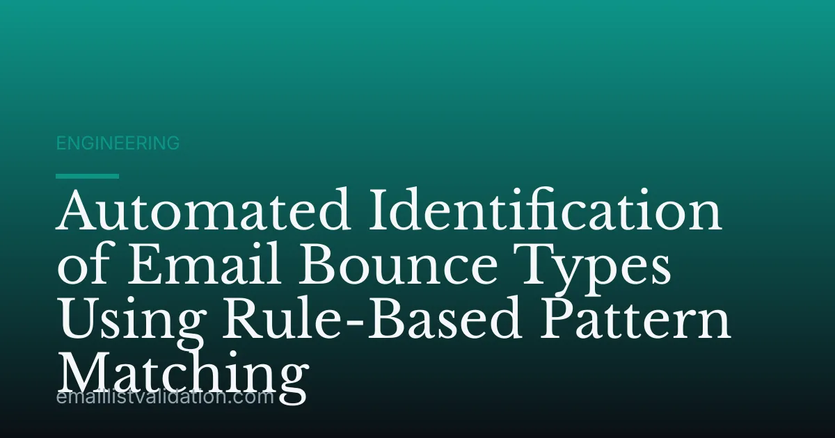 Automated Identification of Email Bounce Types Using Rule-Based Pattern Matching