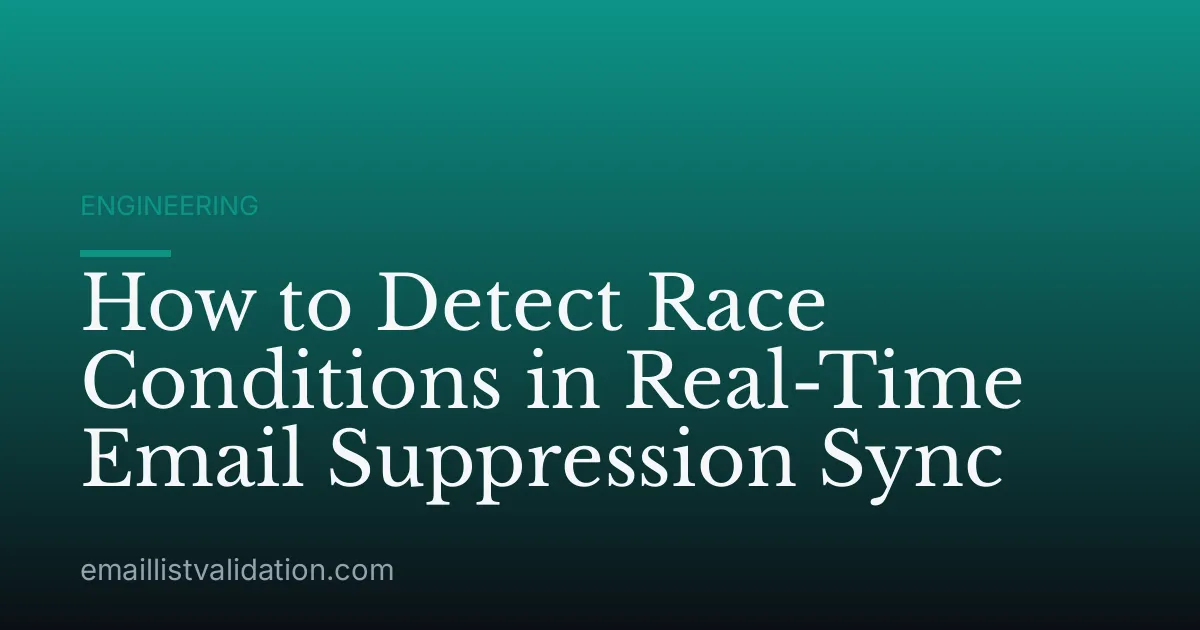 How to Detect Race Conditions in Real-Time Email Suppression Sync
