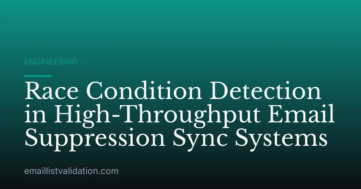 Race Condition Detection in High-Throughput Email Suppression Sync Systems