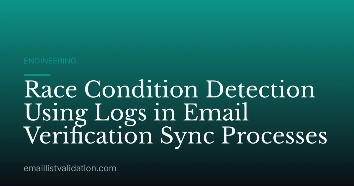 Race Condition Detection Using Logs in Email Verification Sync Processes