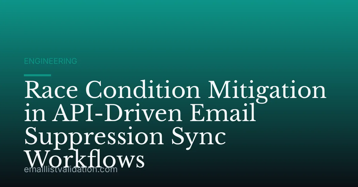 Race Condition Mitigation in API-Driven Email Suppression Sync Workflows