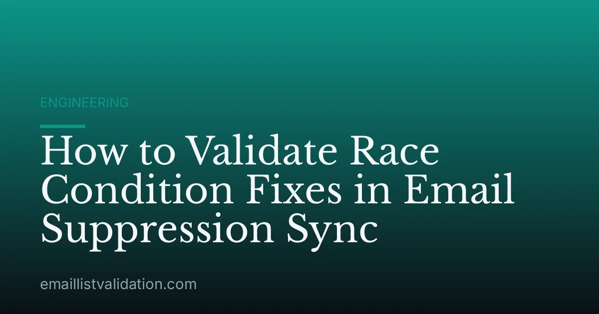 How to Validate Race Condition Fixes in Email Suppression Sync