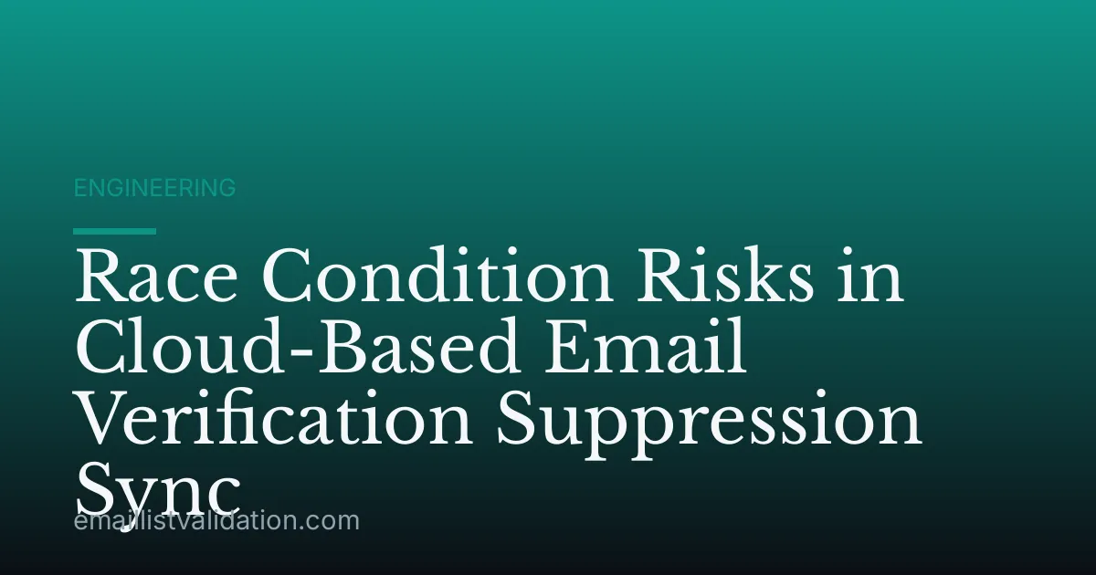 Race Condition Risks in Cloud-Based Email Verification Suppression Sync
