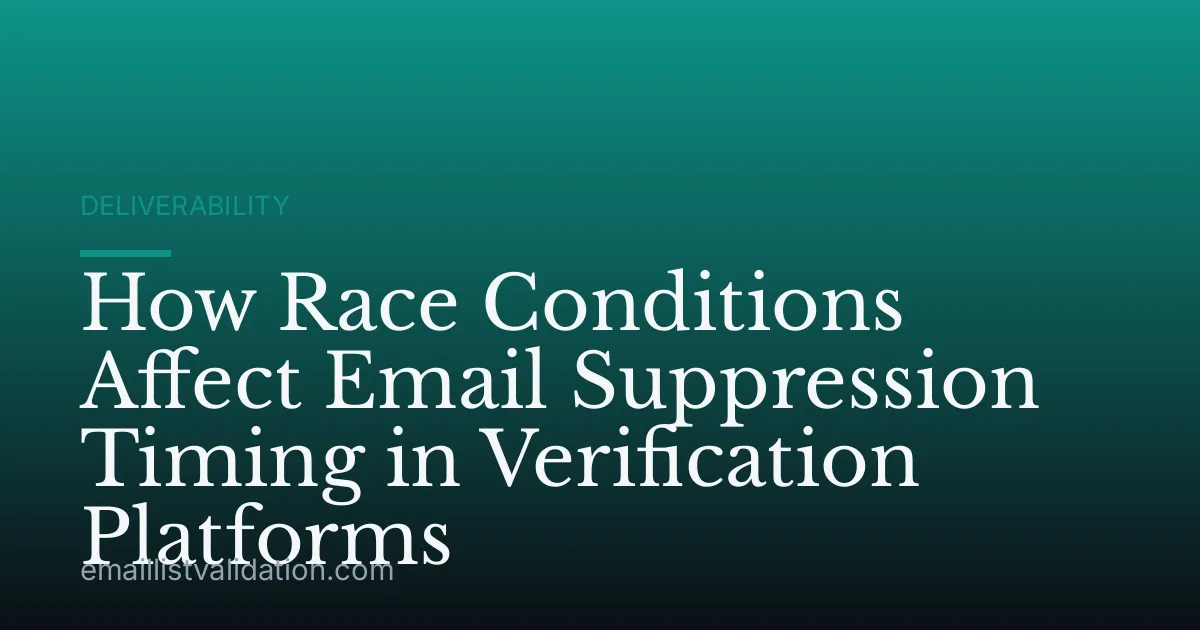 How Race Conditions Affect Email Suppression Timing in Verification Platforms
