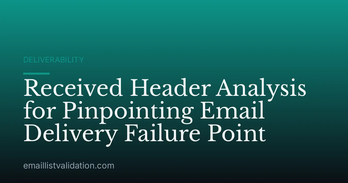 Received Header Analysis for Pinpointing Email Delivery Failure Point