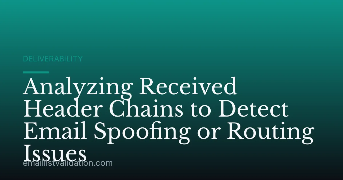 Analyzing Received Header Chains to Detect Email Spoofing or Routing Issues