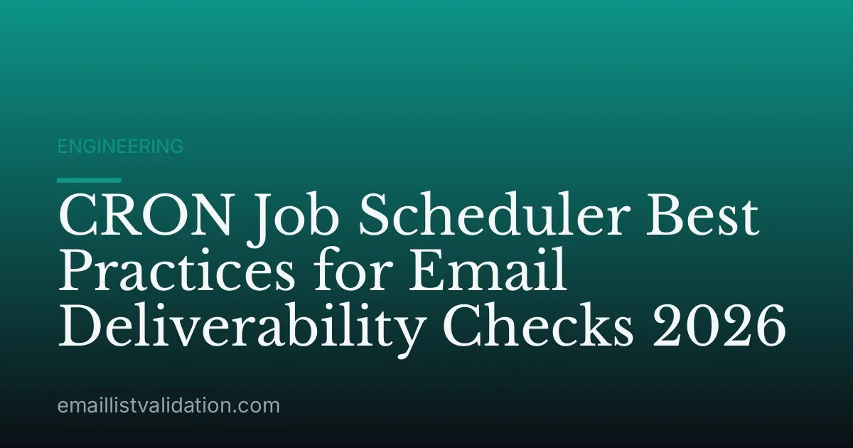 CRON Job Scheduler Best Practices for Email Deliverability Checks 2026